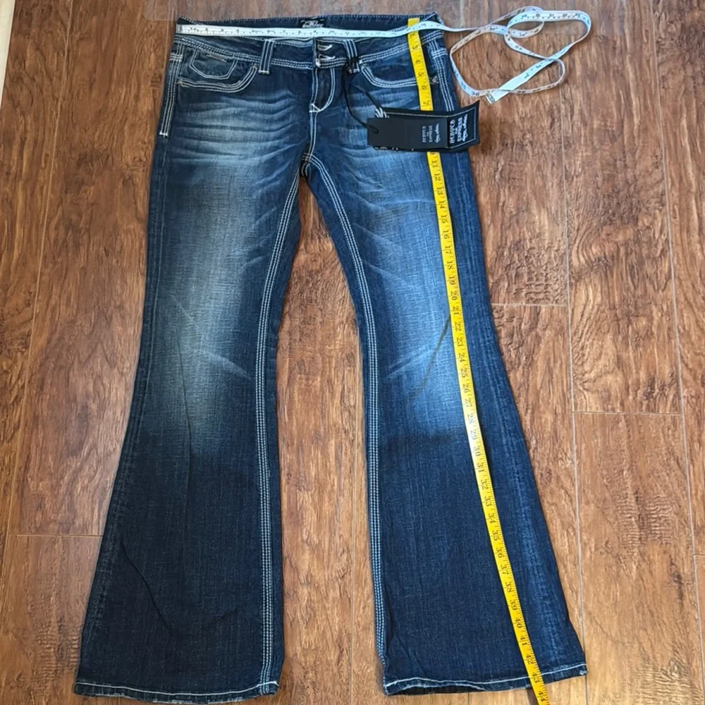 Bebock for Express Flare size US 10, EUR 30, Blue Flare Wide Leg Jeans - Picture 4 of 5